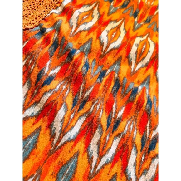 Boho Peasant Blouse Ikat Pattern Sz M - Picture 7 of 12
